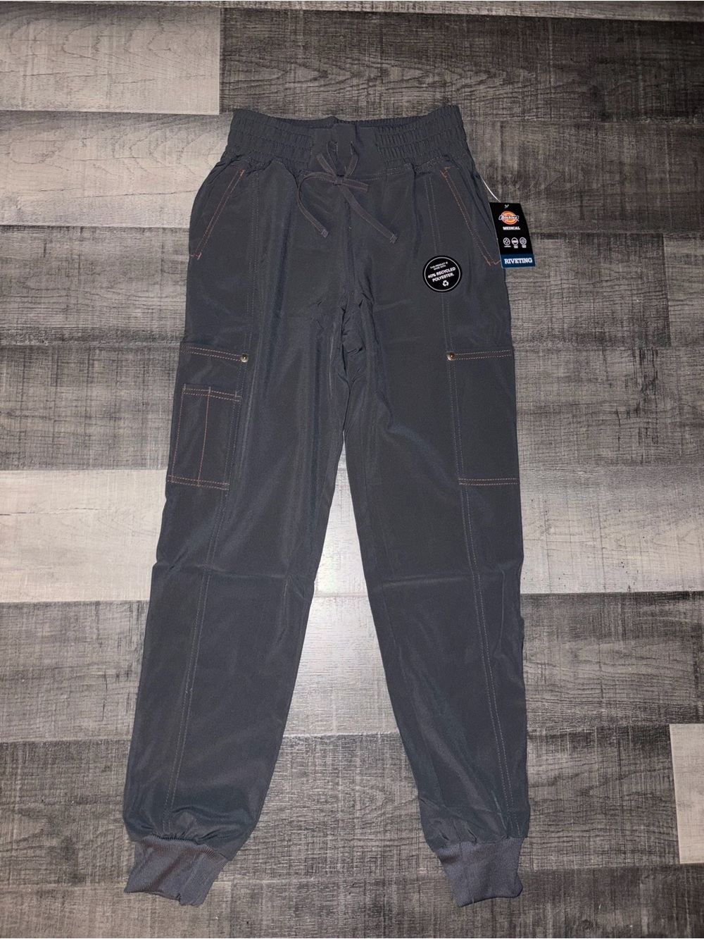 Dickies Medical Nurse Womens Grey Mid Rise Riveting Jogger Scrub Pants XXS NWT